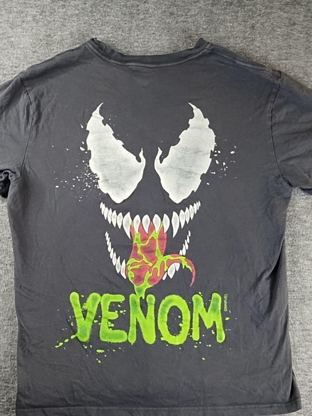 Hollister Black Graphic Venom Tee with Neon Green and Pink Accent